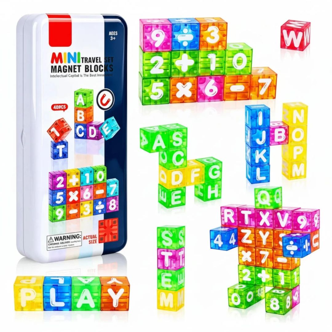 LearnCubes - Magnetic Letters & Numbers Kids Learning Set