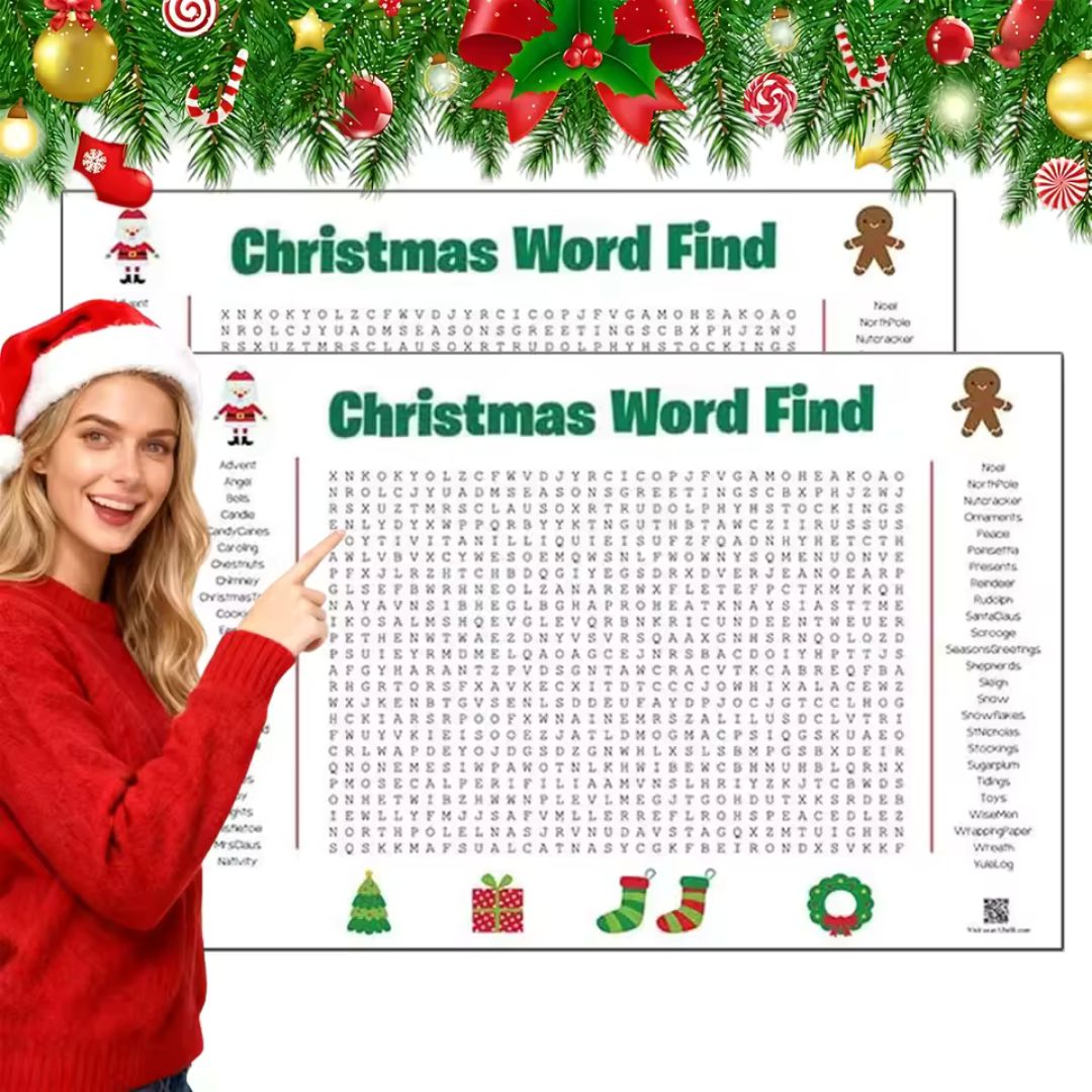 MerrySearch - Giant Christmas Word Search Poster