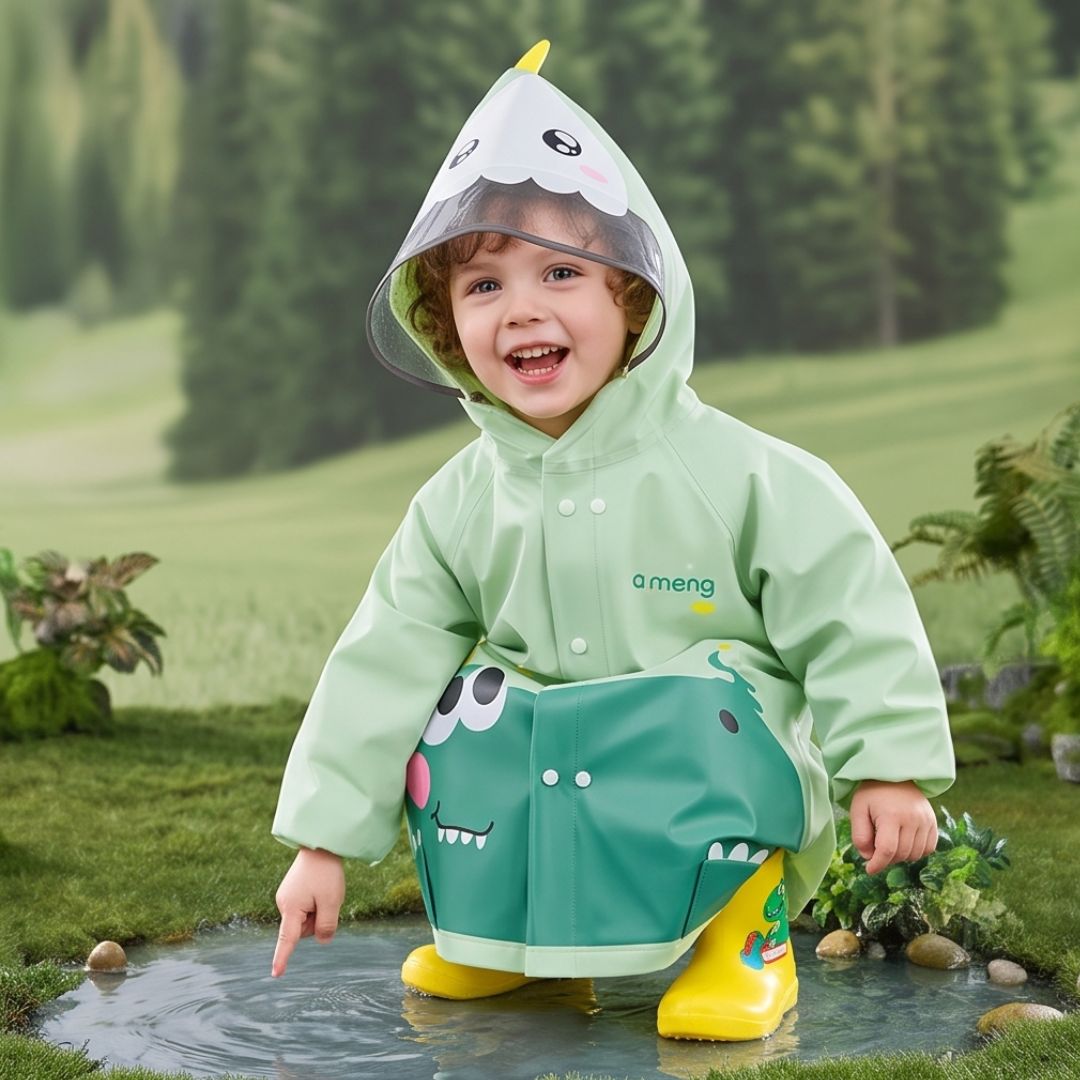 Waterproof Children’s Rain Jacket in Animal Design