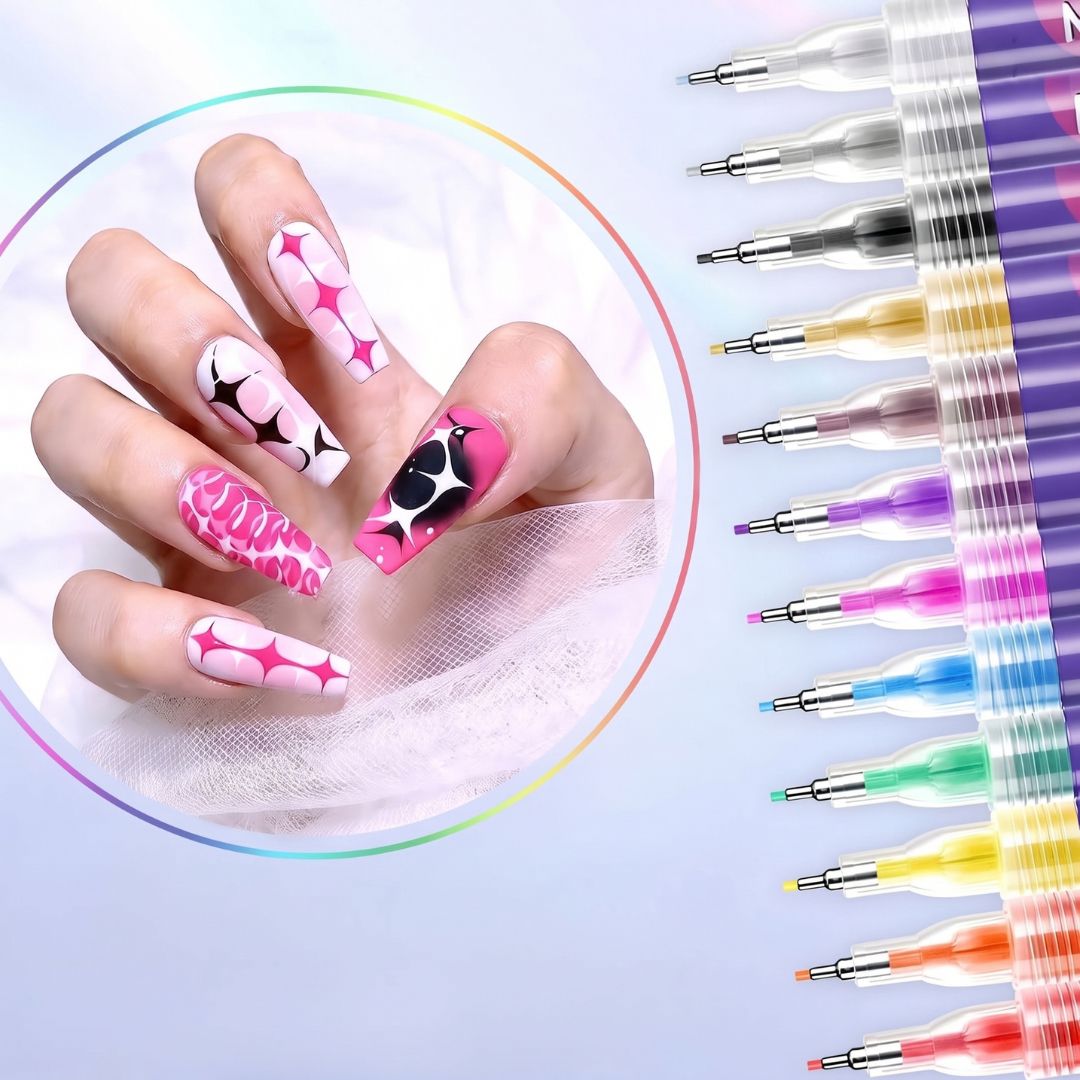 NailPop - 12-Colour Nail Art Pen Set