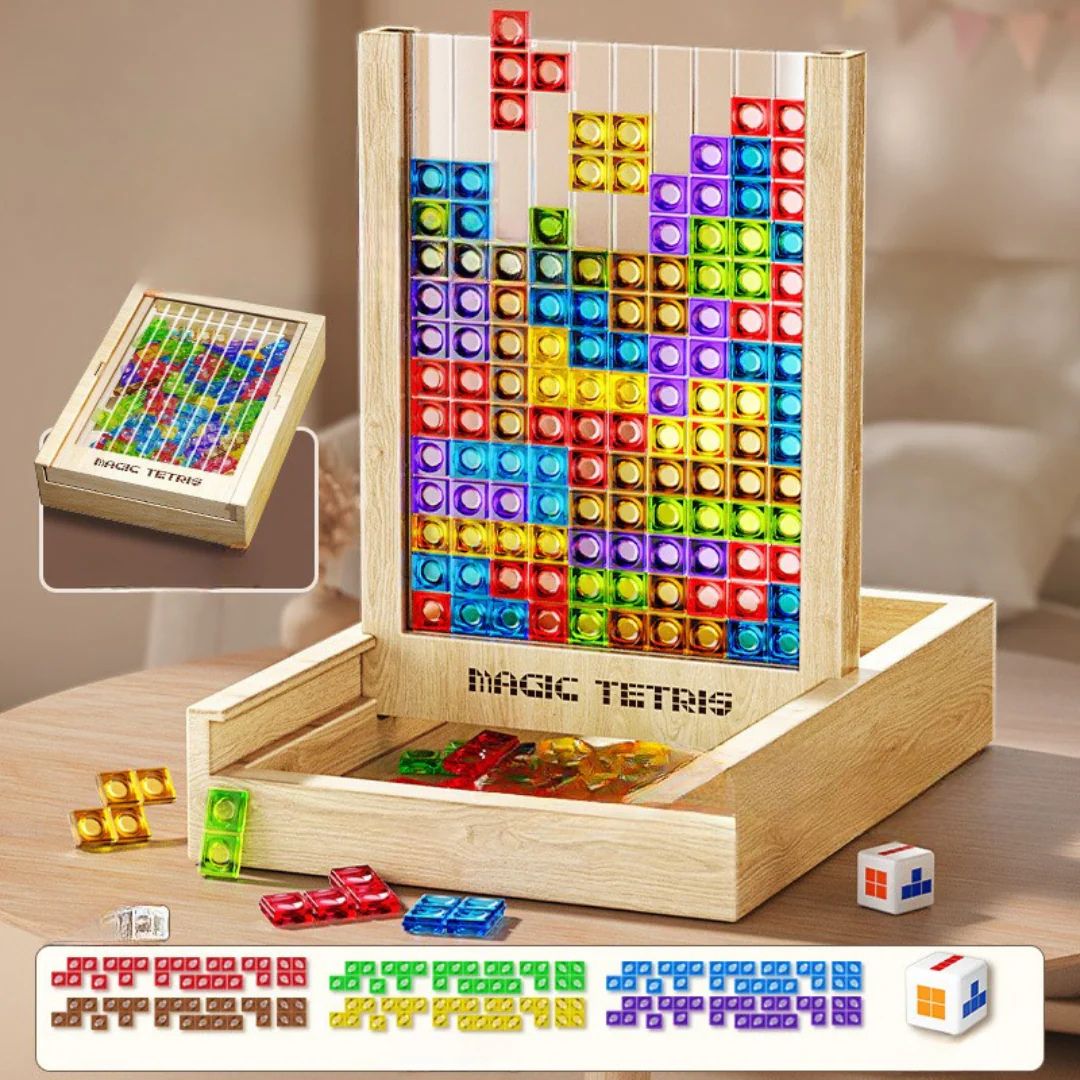 Educational Wooden Tetris Game