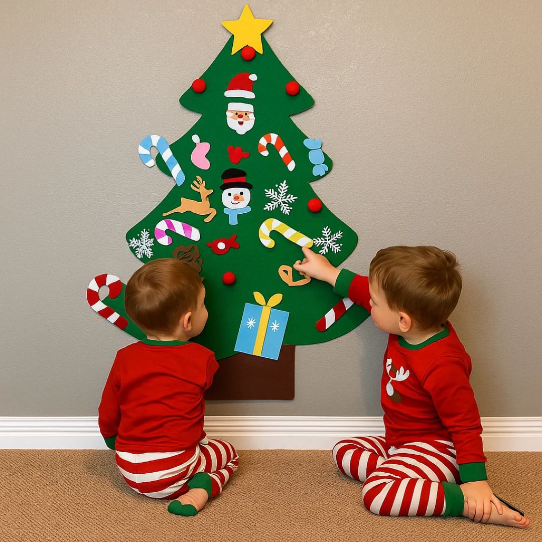 Kids’ Light-Up Montessori Felt Christmas Tree